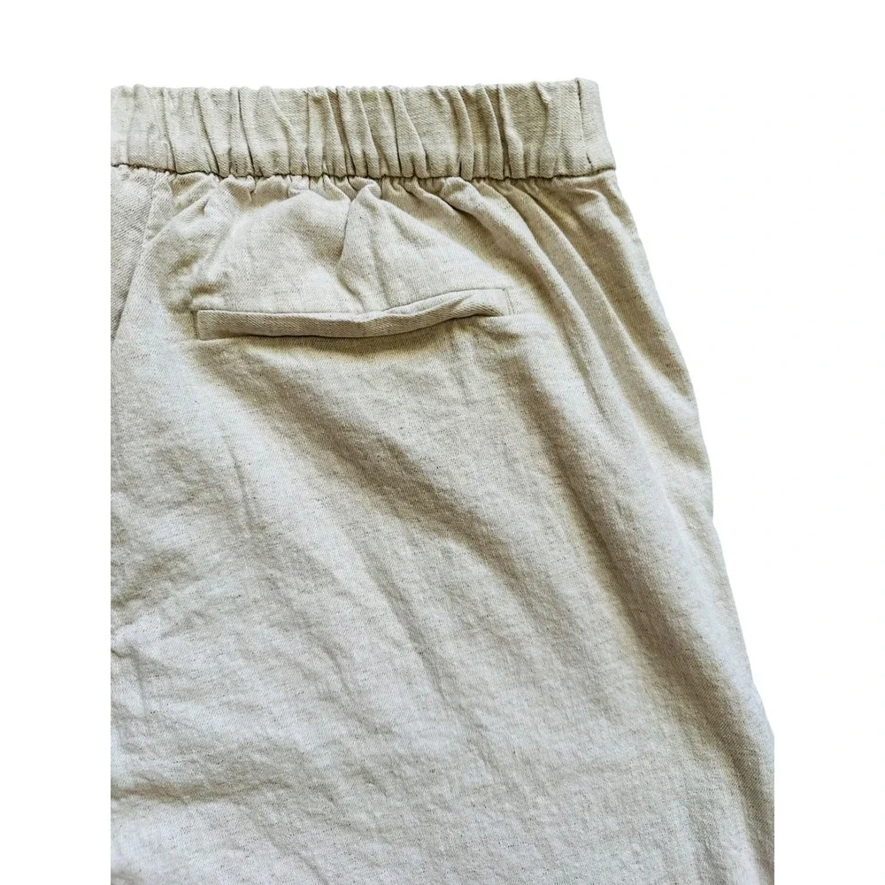 Banana Republic Hayden Wide Leg Linen Blend Pants Flax Beige Neutral Size M